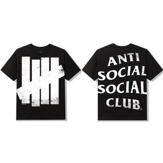 เสื้อยืดพิมพ์ลายแฟชั่น[ ของแท้ ] เสื้อ Anti social social club Excessive Black Tee with Undefeated ASSC ของใหม่ ลายใหม่