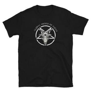 ถูกสุดๆพร้อมส่ง เสื้อยืดแขนสั้น ผ้าฝ้าย 100% พิมพ์ลาย Global Order Of Satan Occult Atheist Death Metal 666 หลากสี แ_04