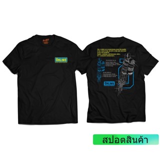 HH เสื้อซิ่ง Ohlins ใหม่ งานสกรีนพรีเมี่ยม ใส่สบายไม่ร้อน เสื้อยืด สกรีนเต็ม เสื้อยืดผ้าฝ้าย