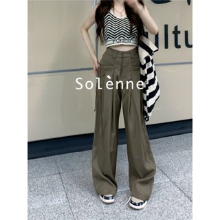 Solenne  กางเกงขายาว กางเกงเอวสูง กางเกงขายาวผู้หญิง Y2K 2023 ใหม่  Comfortable Trendy Stylish รุ่นใหม่ A29L00M 36Z230909