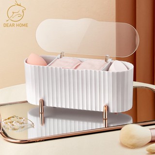 □♞☾Dear Home กล่องเก็บของ กล่องอะคริลิคเก็บของ ใช้สำหรับเก็บสำลีแผ่น คัตตอลบัต พัฟแต่งหน้า ที่ใส่ของ ที่เก็บของ กล่องใส่