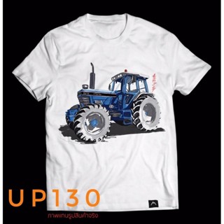 Tee - ผ้าฝ้าย 1 เสื้อยืดลายรถแทรกเตอร์สียาว (up130) S-3XL