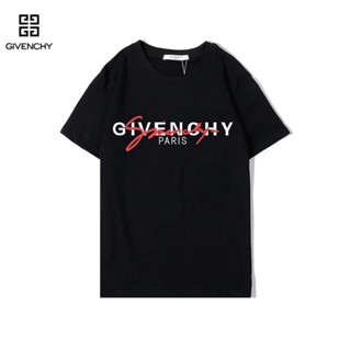 เสื้อยืดผู้ชาย Gv- เสื้อยืดแขนสั้นลําลอง ทรงหลวม แฟชั่นสําหรับผู้ชาย และผู้หญิง เสื้อยืดไม่ต้องรีด เสื้อยืดสีดำ