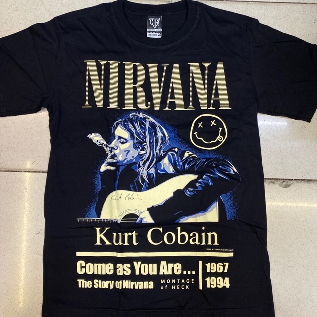 Loose Clothing T-Shirt ﹉☃❦Rock Band Nirvana Black Shirt Cotton Culture Vintage_03