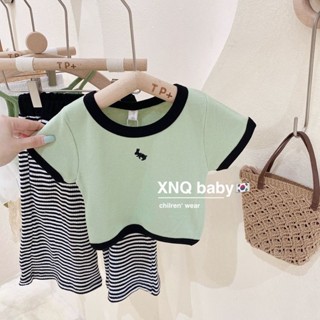 ใหม่ เสื้อท็อปส์ และกางเกง แฟชั่นฤดูร้อน สําหรับเด็กผู้หญิง 2023