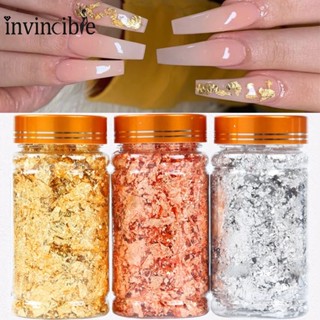 [Excellent] [Precious] แผ่นฟอยล์กลิตเตอร์ สีทอง สีเงิน สําหรับตกแต่งเล็บ DIY