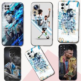 เคสโทรศัพท์มือถือ ซิลิโคนนิ่ม Tpu ลาย Lionel Messi 2022 สีดํา สําหรับ xiaomi Mi 11 Lite 4G 5G NE 11i 11 11T Pro POCO F3