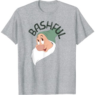 Disney Snow White and the Seven Dwarfs Bashful Big Face T-Shirt Casual fashion Korean version handsome_03