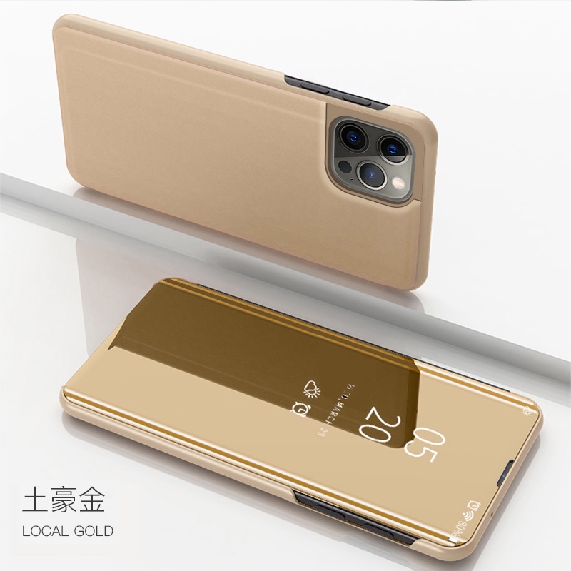 เคสโทรศัพท์มือถือแบบกระจก ฝาพับ พร้อมขาตั้ง สําหรับ iPhone 15 Pro Max 14 13 12 11 6 7 8 XS Max XR ราคา ถูกที่สุด ดีลบีเคเค แกลเลอรีภาพที่ 9