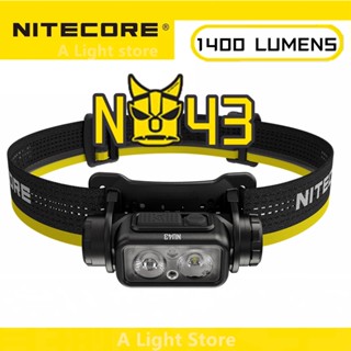 Nitecore NU43 ไฟฉายสวมศีรษะ แบบชาร์จไฟได้ สีขาว และสีแดง แบตเตอรี่ในตัว 3400mAh สําหรับตั้งแคมป์กลางแจ้ง