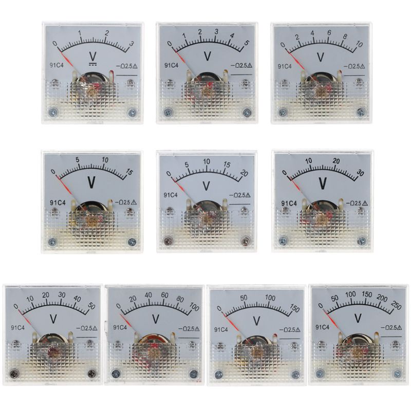 QUU Analog Voltmeter Panel Pointer Volt Volt Volt Volt Volt Volt Meter Gauge DC Square Plast