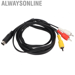 Alwaysonline Mini DIN 9 Pin to 3 RCA Cable Nickel Plated  Video Composite Cord for TV AV