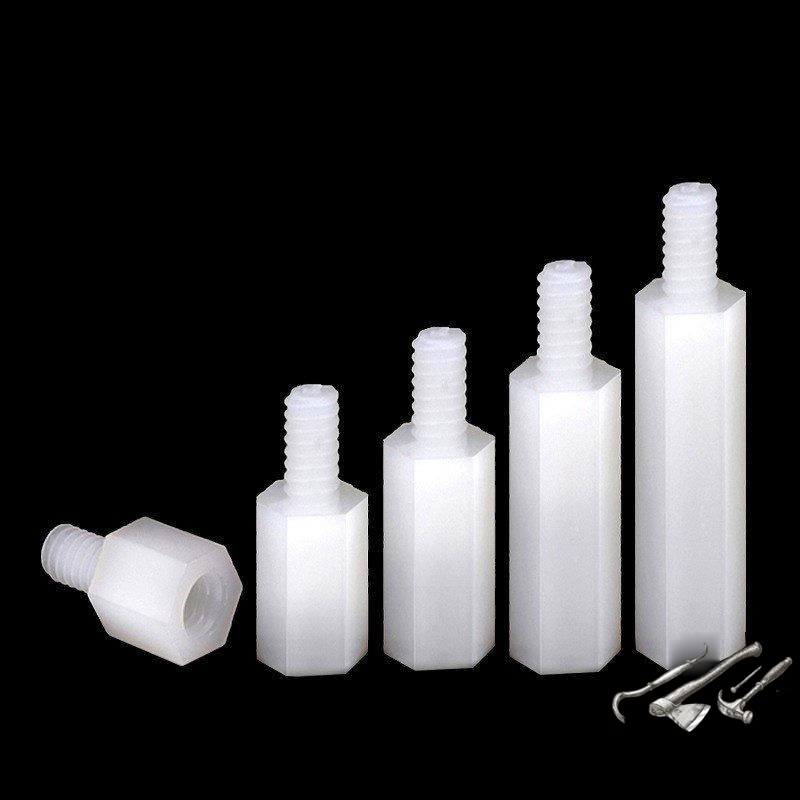 Nylon Spacer สีขาว สีดำ M3 เสารองบอร์ด ไนลอน ผู้เมีย DIY พลาสติก ไนล่อน Single pass Hex Column