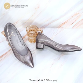 พร้อมส่ง ทรงใหญ่ลด 1 ไซส์ เปลี่ยนไซส์ได้ ไม่รับคืน Zenachoo รุ่น Vanessa1.5 สูง 1 นิ้วครึ่ง รองเท้าหนังแกะแท้หัวแหลม ...