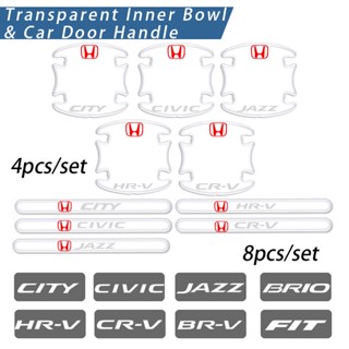 สติกเกอร์ติดมือจับประตูรถยนต์ ป้องกันรอยขีดข่วน อุปกรณ์เสริม สําหรับ City Civic Brio Jazz Fit BR-V CR-V HRV HR-V CRV Accord