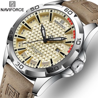 Naviforce นาฬิกาข้อมือควอตซ์แฟชั่น สายหนัง กันน้ํา สไตล์สปอร์ต หรูหรา สําหรับผู้ชาย