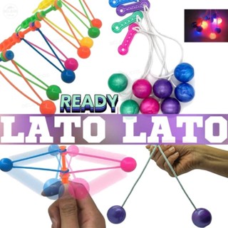 เกมส์ของเล่น Lato Lato Viral Glow In The Dark LED Old School ของเล่นสําหรับเด็ก