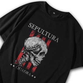 oversize T-shirt Sepultura Quadra เสื้อยืดลําลอง แขนสั้น โอเวอร์ไซซ์ ลายดนตรี สไตล์พังก์ วินเทจ สําหรับผู้ชาย ผู้หญิง Vo