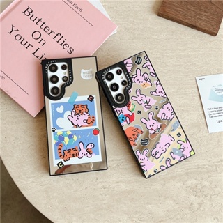 CASETIFY เคสโทรศัพท์มือถือ TPU กันกระแทก ลายกระต่าย สีชมพู สําหรับ Samsung Galaxy S23 Ultra S23 Plus S22 Ultra