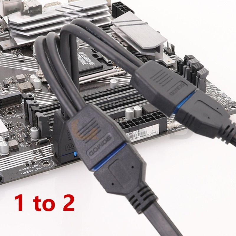 XI USB 3 0 19 Pin 20Pin หัวขยายภายใน 1 ถึง 2 อะแดปเตอร์สายแยก