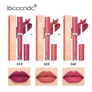 Ibcccndc ลิปสติก ลิปกลอส เนื้อแมตต์ กํามะหยี่ กันน้ํา ติดทนนาน 8 สี 3 ชิ้น