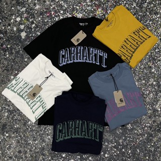 CARHARTT เสื้อยืดแขนสั้น พิมพ์ลายตัวอักษร หลากสี แฟชั่นคู่รัก