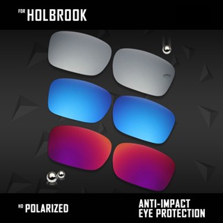 Oowlit เลนส์โพลาไรซ์ แบบเปลี่ยน สีเงิน สําหรับ Oakley Holbrook OO9102 3 คู่&amp;amp; พระอาทิตย์ยามค่ําคืน &amp;amp; ไอซ์บลู 2IE2