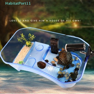 Habitatport กล่องป้อนอาหารสัตว์เลื้อยคลาน พร้อมแพลตฟอร์ม สําหรับเต่า