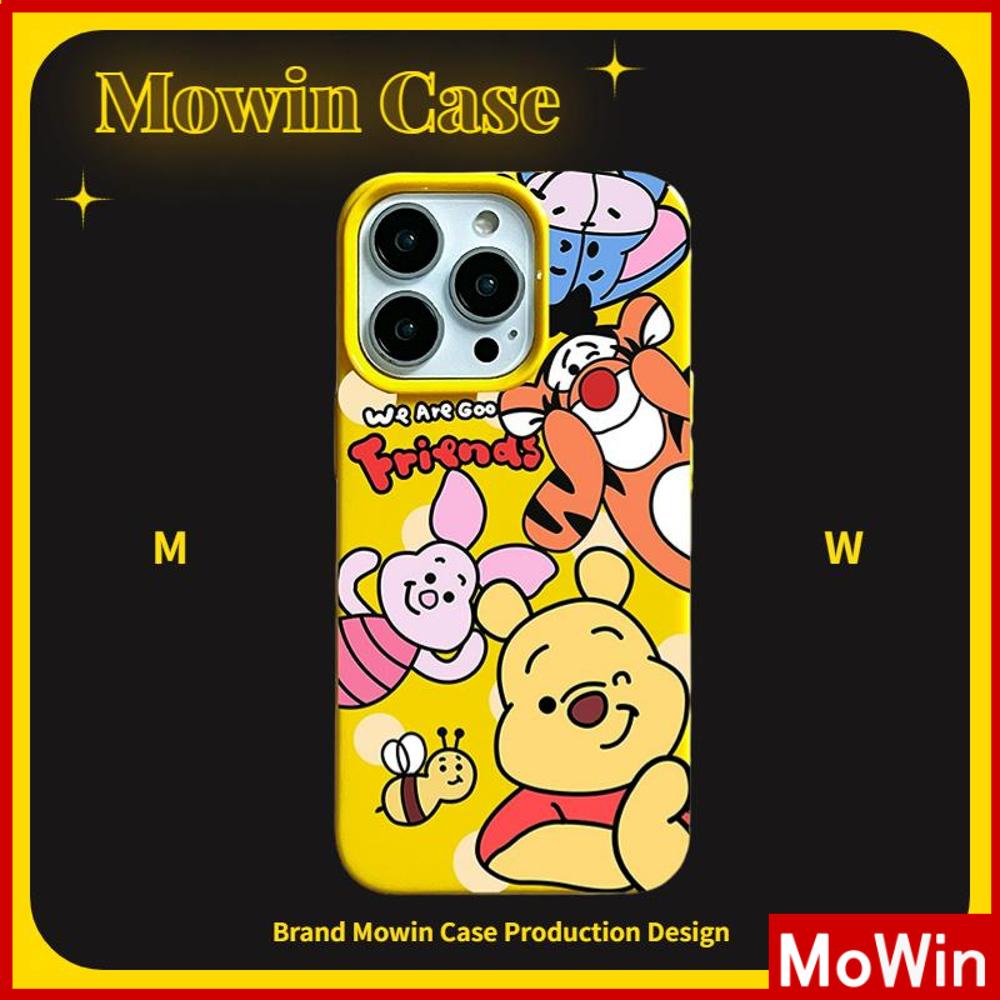Mowin - เข้ากันได้สำหรับ 15 เคสไอโฟน11 เคส iphone 11 สำหรับ 14 Pro Max เคส iPhone สีเหลืองเคลือบเงา TPU เคสนิ่มป้องกันกล้องกันกระแทกการ์ตูนสไตล์น่ารักเข้ากันได้กับ iPhone 13 Pro max 12 Pro Max 11 xr xs max 7Plus 7 8