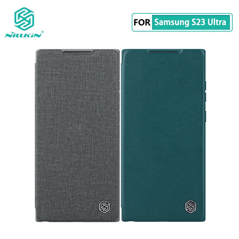 สําหรับ Samsung S23 Plus เคส Nillkin Qin กระเป๋ากระเป๋าสตางค์กระเป๋าหนัง + ผ้าสําหรับ Samsung Galaxy S23 + 5G