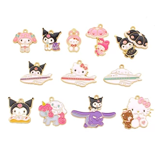 เครื่องประดับ จี้สร้อยคอ พวงกุญแจ ต่างหู รูปการ์ตูน Kuromi Melody แฮนด์เมด DIY สําหรับผู้หญิง 063 2 ชิ้น ต่อล็อต