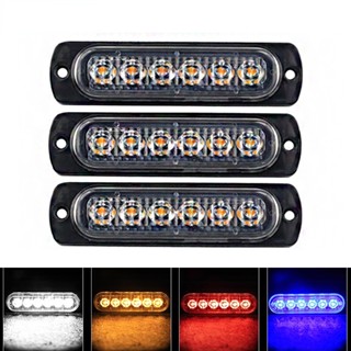 ไฟฉุกเฉิน Led 6 ดวง ไฟกระพริบเตือน สีเหลือง สีแดง สีฟ้า 18 โหมด สําหรับติดด้านข้างรถบรรทุก