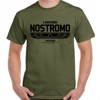 Qiuy5 {พร้อมส่ง XS-6XL} Nostromo 180286 เสื้อยืดแขนสั้น พิมพ์ลายภาพยนตร์เอเลี่ยน Uscss Weyland Yutani Sci Fi พลัสไซซ์ เห