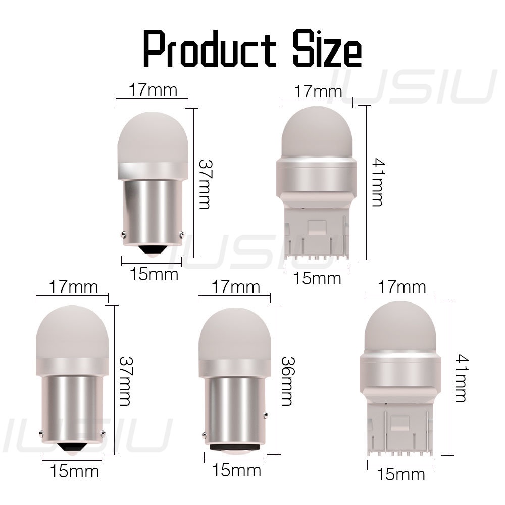 Iusiu 2PCS 1156 1157 ไฟเบรค LED BA15S BAU15S BAY15D ย้อนกลับ T5 T10 T20 LED 7443 7440 P21W PY21W W21W W5W W3W P2W P21W 12V DRL - รูปที่ 2