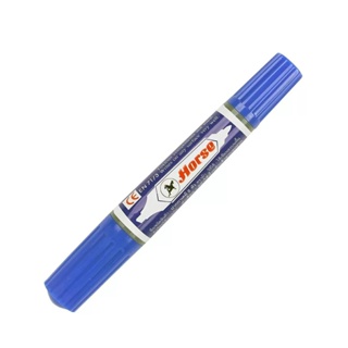 HOMEHAP ตราม้า ปากกาเคมี 2 หัว สีน้ำเงิน ปากกา