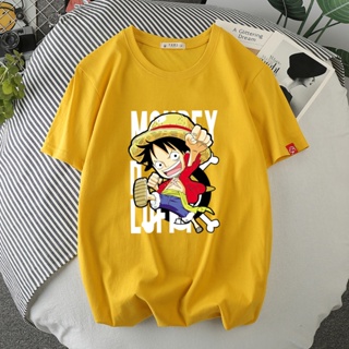  ใหม่เอี่ยมเสื้อยืด แขนสั้น ลาย One Piece Luffy เหมาะกับฤดูร้อน สำหรับผู้ชาย