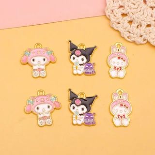 เครื่องประดับ จี้สร้อยคอ พวงกุญแจ ต่างหู รูปการ์ตูน Kuromi Melody แฮนด์เมด DIY สําหรับผู้หญิง 063 2 ชิ้น ต่อล็อต