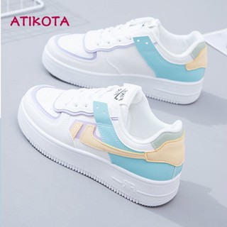 Atikota รองเท้าผ้าใบ รองเท้าวิ่ง Atikota พื้นนิ่ม ระบายอากาศได้ดี สีขาว แฟชั่นสําหรับนักเรียนผู้หญิง