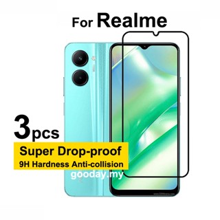 ฟิล์มกระจกนิรภัยกันรอยหน้าจอ สําหรับ Realme C33 Realme C33 C35 C30 C30s C25 C25Y C21Y Realme 10 9 9i 8 8i 7 Pro Plus 3 ชิ้น