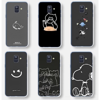 สําหรับ Samsung galaxy A8 2018 A8 Plus 2018 A6 2018 ซิลิโคนนิ่ม TPU เคสโทรศัพท์ด้านหลัง