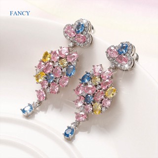 Fancy ใหม่ ต่างหูระย้า เครื่องประดับ หลากสี เหมาะกับวันครบรอบ งานแต่งงาน สําหรับผู้หญิง