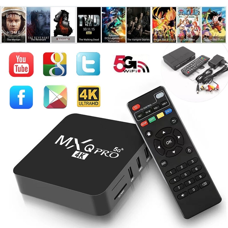 ใหม่ MXQ PRO Android 10 4K/HD TV BOX รองรับ RAM8G+ROM 128GB Wifi ดูบน Disney hotstar YouTube Netflix สมาร์ททีวี