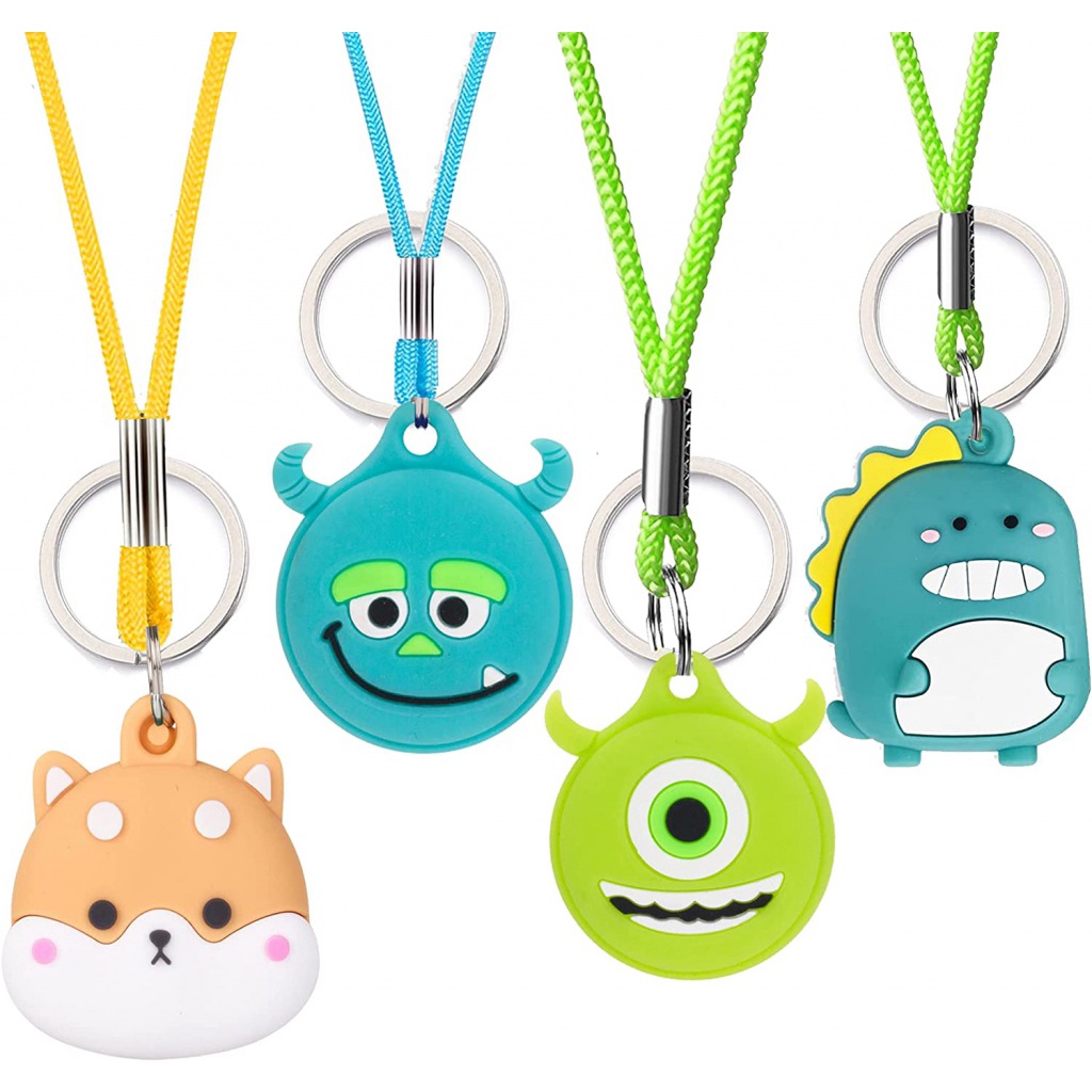ที่ใส่ Airtag สําหรับเด็ก,สร้อยคอแท็กอากาศการ์ตูนน่ารักพร้อมความยาวปรับได้,เคสแท็กอากาศ,Airtagsซิลิโคนอ่อนนุ่มป้องกันการสูญหายด้วยพวงกุญแจที่ใส่ Airtag สําหรับเด็ก/สัตว์เลี้ยง Tra