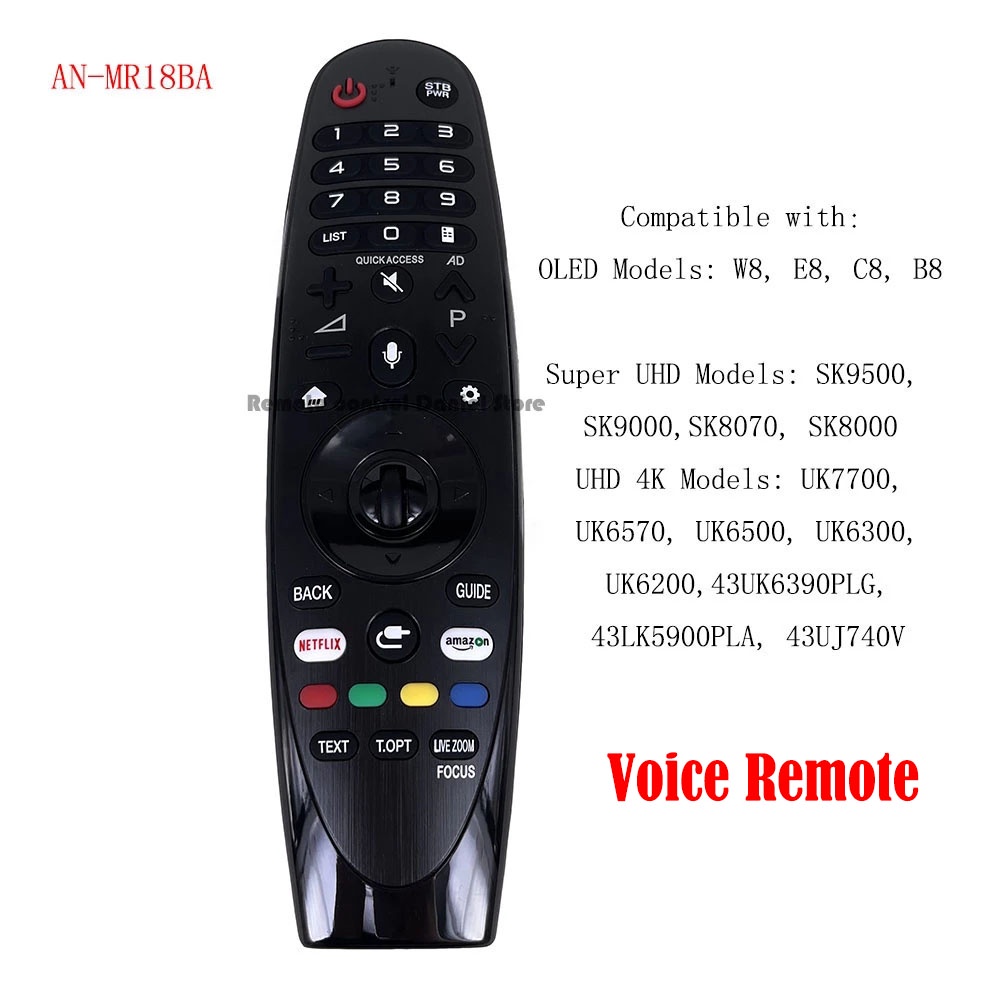 เปลี่ยนใหม่ AN-MR18BA สําหรับใช้สําหรับ LG Voice 2018 Smart TV Magic Remote UK6200 UK6300 43UK6390Pใ