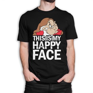 Grumpy Dwarf Snow White T Shirt This Is My Happy Face Tee Women&amp;#39;s and Men&amp;#39;s Sizes +Mens_03