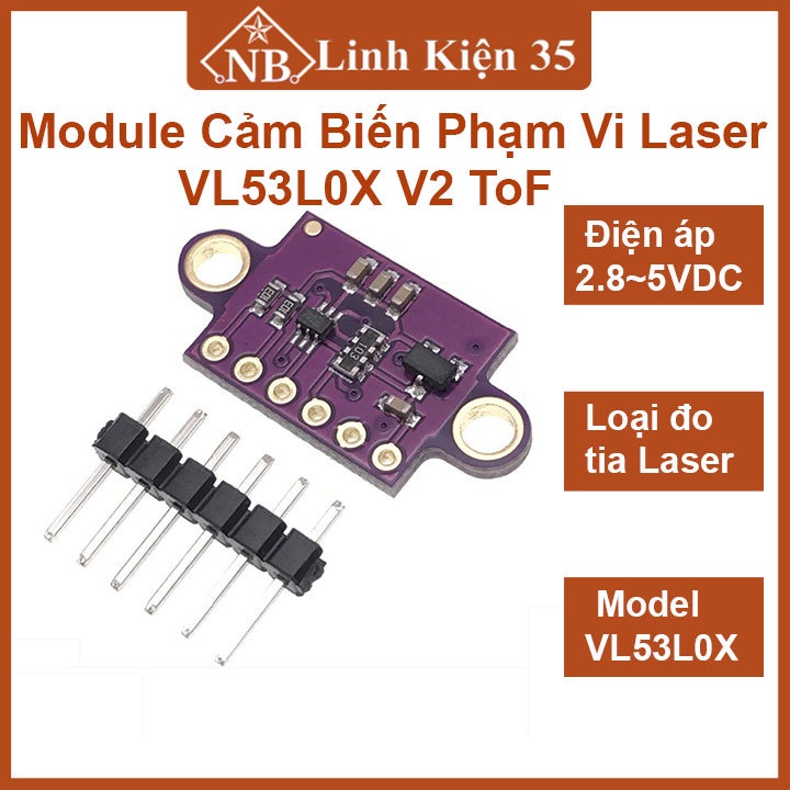 VL53L0X V2 ToF โมดูลเซ็นเซอร์วัดระยะเลเซอร์ ความแม่นยําสูง เสถียร