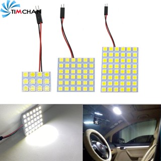 แผงไฟอ่านหนังสือ LED T10 W5W BA9S SMD 12V 5050 12 24 48 SMD สีขาว มีกาวในตัว สําหรับติดภายในรถยนต์