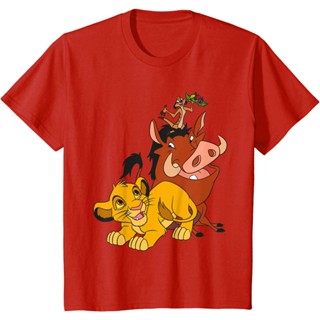 เสื้อยืด พิมพ์ลายดิสนีย์ The Lion King Young Simba Timon and Pumbaa_05