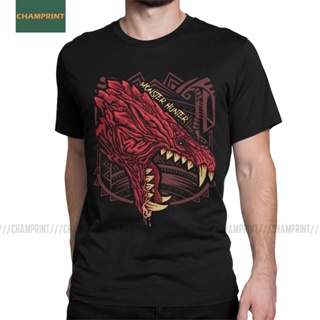 เสื้อยืดผ้าฝ้ายพรีเมี่ยม ใหม่ เสื้อยืดลําลอง แขนสั้น พิมพ์ลาย Odogaron Monster Hunter World แฟชั่นสําหรับผู้ชาย_03