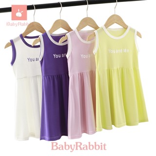 [BabyRabbit] ชุดเดรสกระโปรง ผ้าเรยอน สไตล์เกาหลี แฟชั่นฤดูร้อน สําหรับเด็กผู้หญิง 2023